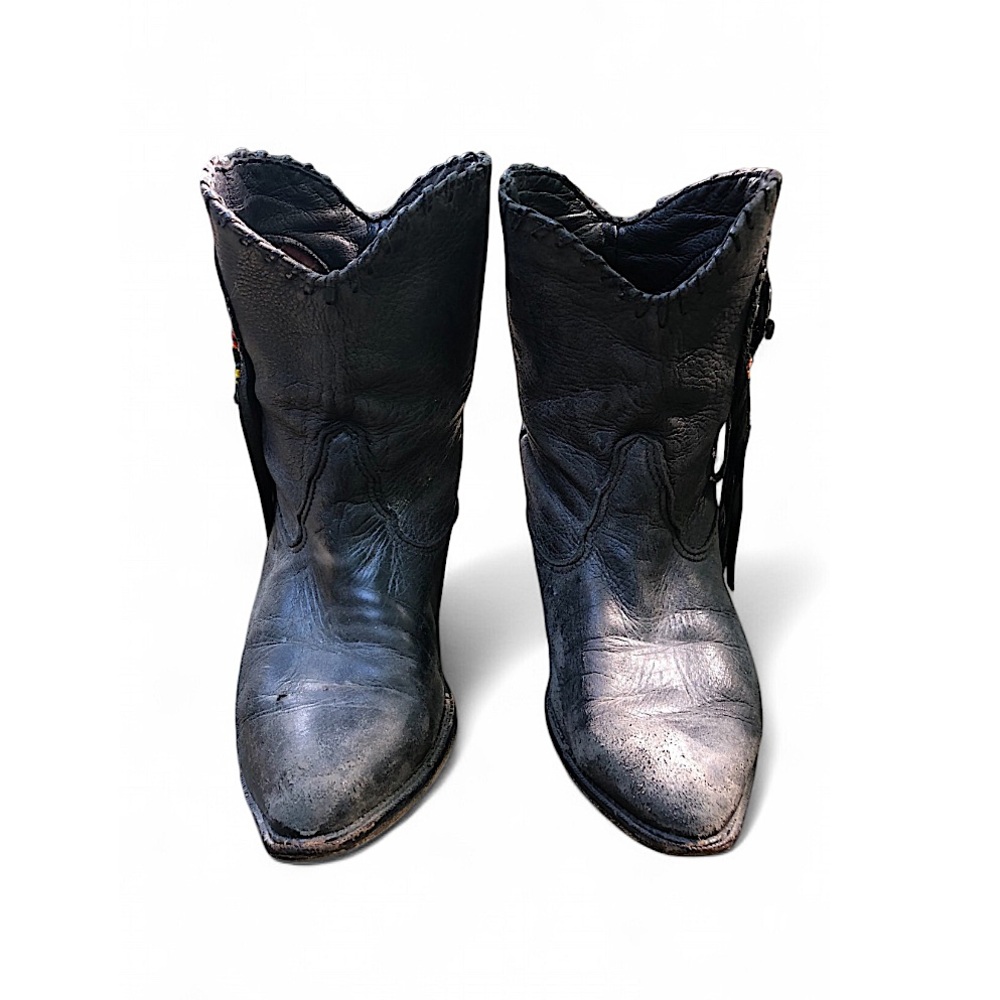 Vintage Zodiac Black Leather Boots - Picture 10 of 11